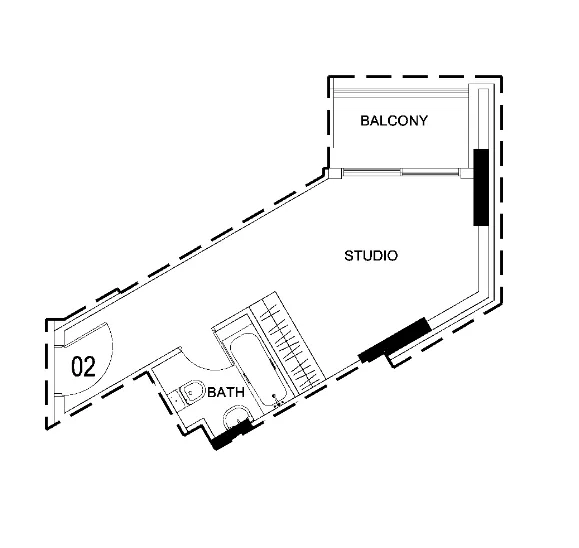 Damac Hills 2 - Hotel Edge by Rotana Studio floor plan, 434 sqft