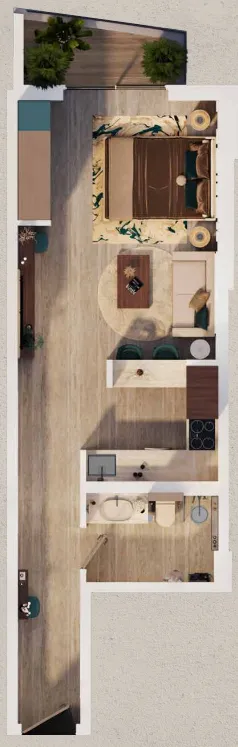 MAG 777 Studio floor plan, 497 sqft