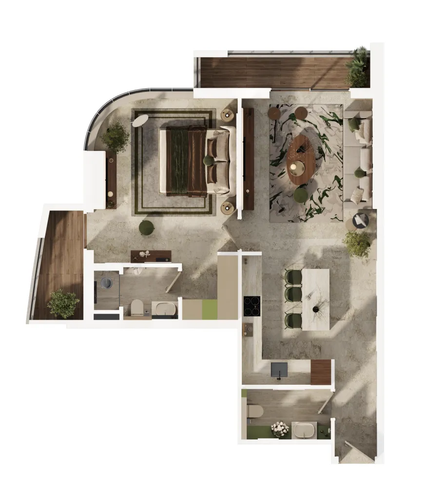MAG 777 1 bed floor plan, 903 sqft