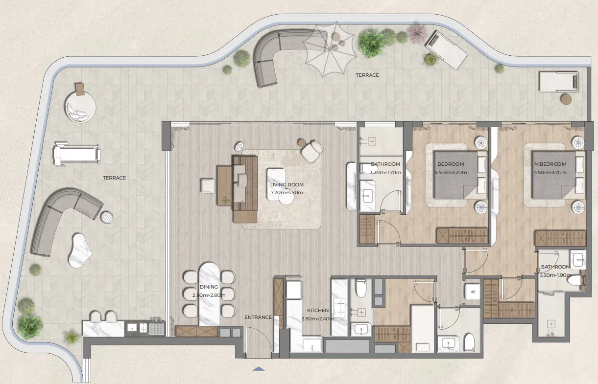 Tomorrow 166 2 bed floor plan, 2,574 sqft
