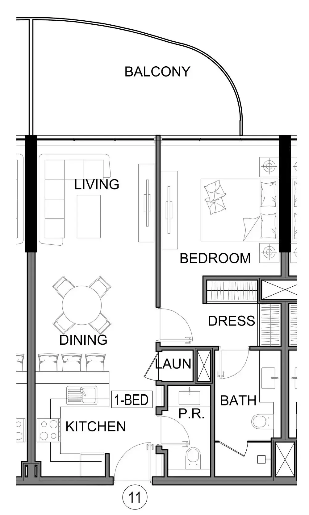 Damac Lagoons Views Phase 3 1 bed floor plan, 739 sqft
