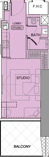 One by Binghatti Studio floor plan, 462 sqft