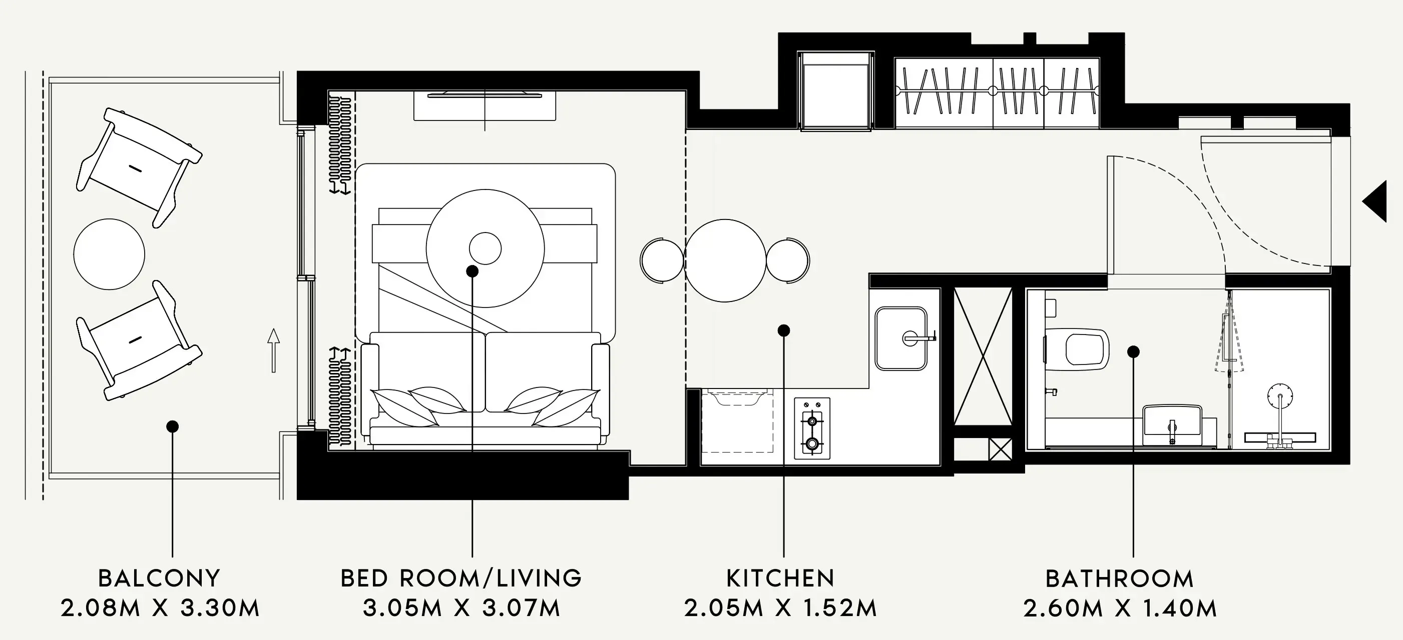 Azizi Venice Studio floor plan, 386 sqft