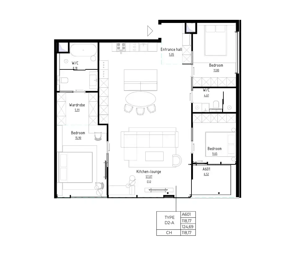 Bamboo Forest 3 bed floor plan, 1,345 sqft