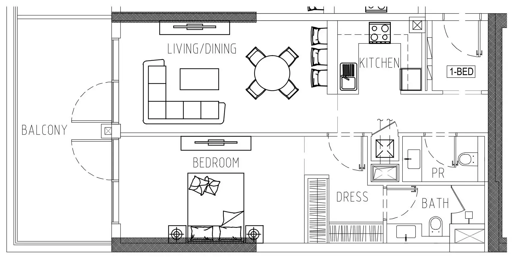 Damac Riverside Views 1 bed floor plan, 960 sqft