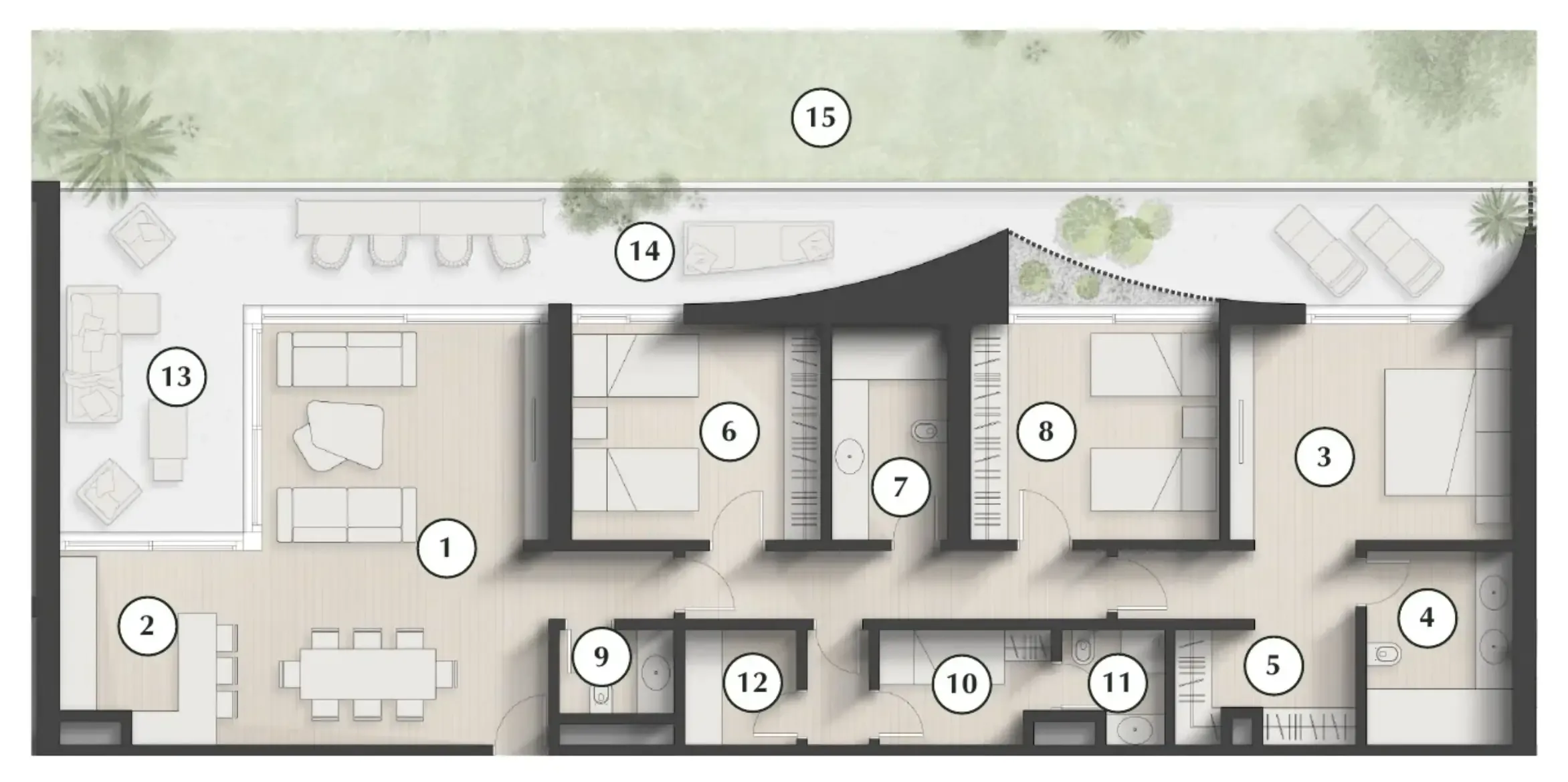Lunaya Terraces 3 bed floor plan, 2,263 sqft