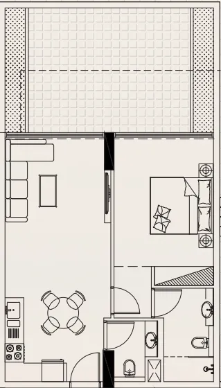 Casa Vista Residence 1 bed floor plan, 902 sqft
