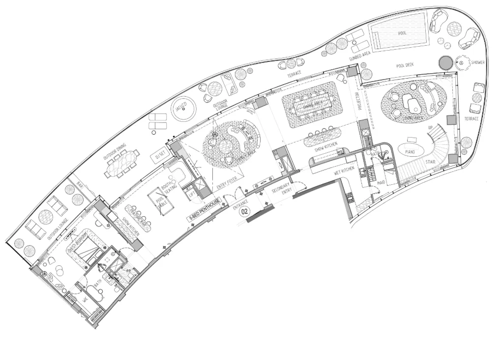 Damac Bay 5 bed floor plan, 10,053 sqft