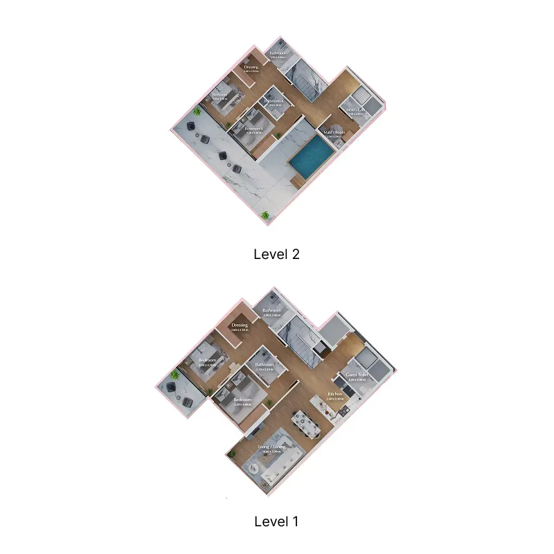 Bab Al Qasr Canal View Residence 22 4 bed floor plan, 2,438 sqft