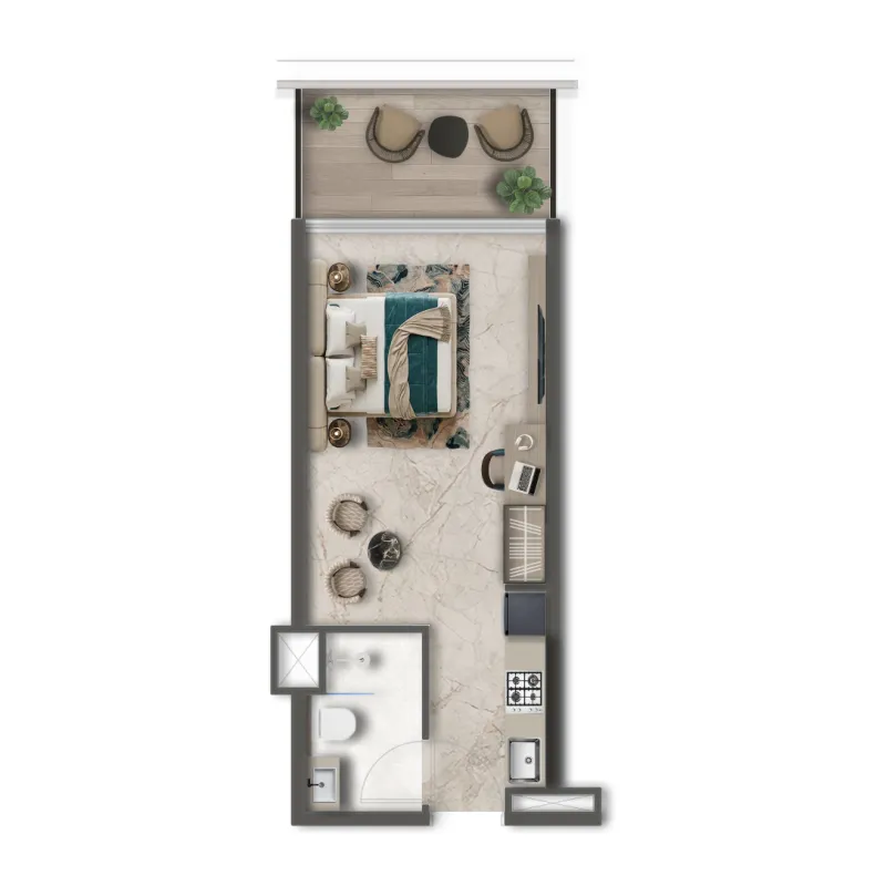 Treppan Vision Studio floor plan, 378 – 424 sqft