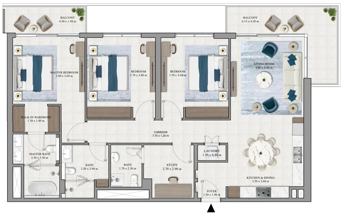 Grove Ridge 3 bed floor plan, 1,752 sqft