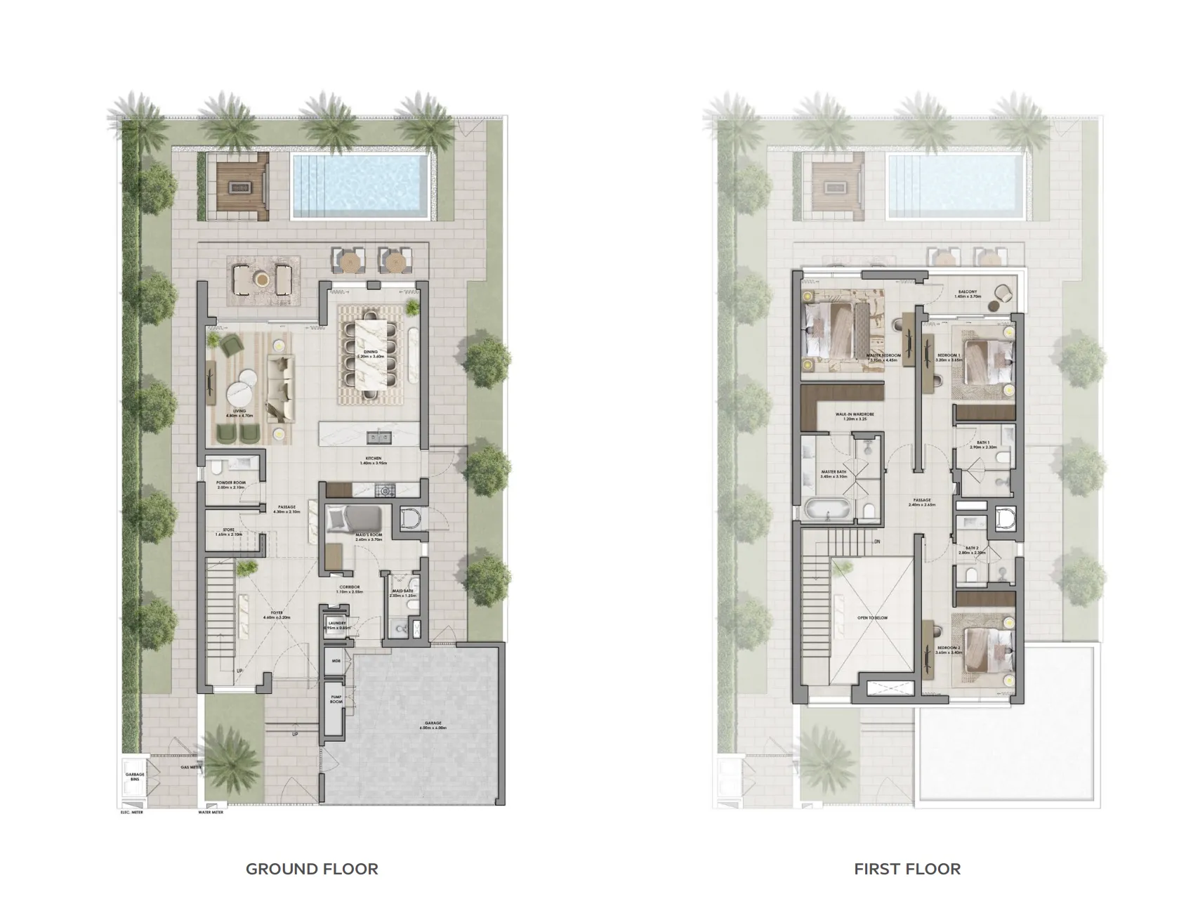 Serro 2 3 bed floor plan, 3,467 sqft