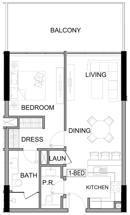 Damac Lagoons Views Phase 3 1 bed floor plan, 786 sqft