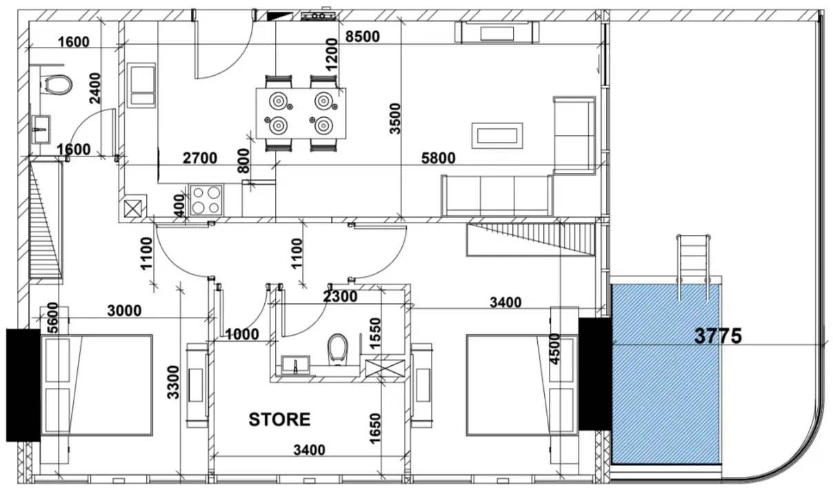 Peace Lagoons 2 2 bed floor plan, 1,259 sqft