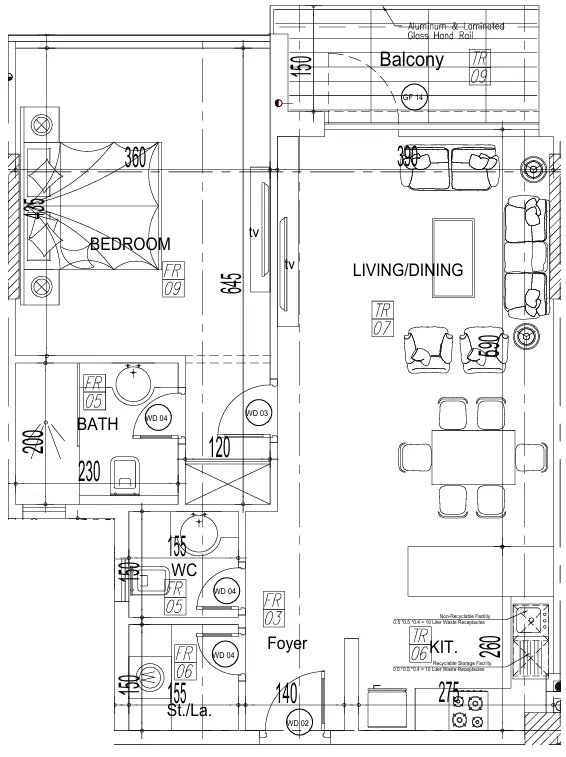 Paradise View II 1 bed floor plan, 791 – 1,192 sqft