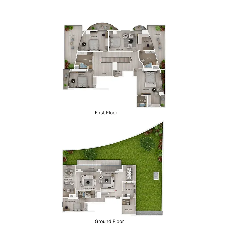 Marina Star 5 bed floor plan, 9,283 sqft