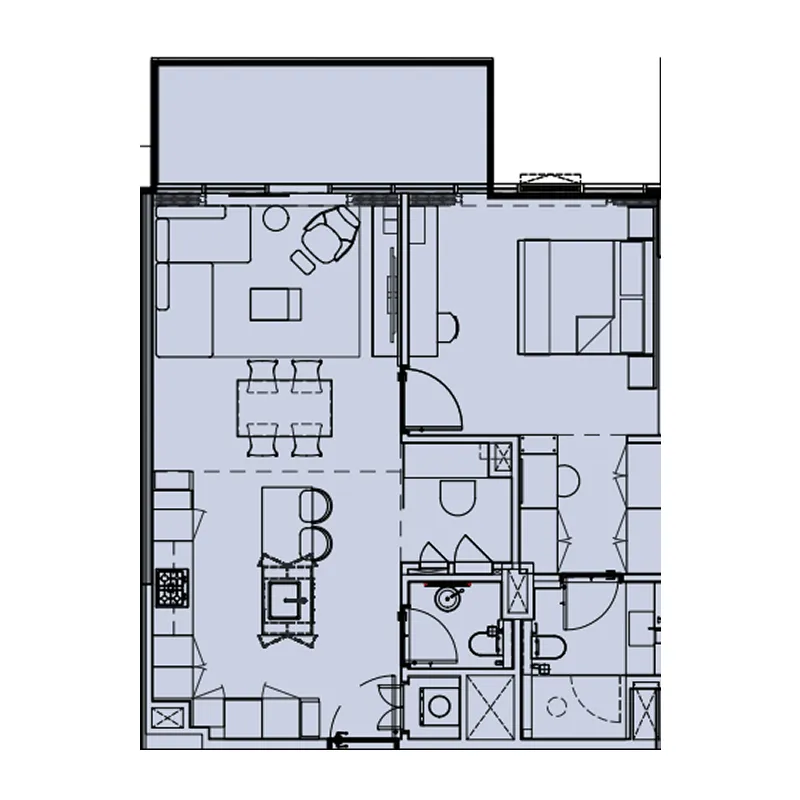 Wynwood by Imtiaz 1 bed floor plan, 896 sqft
