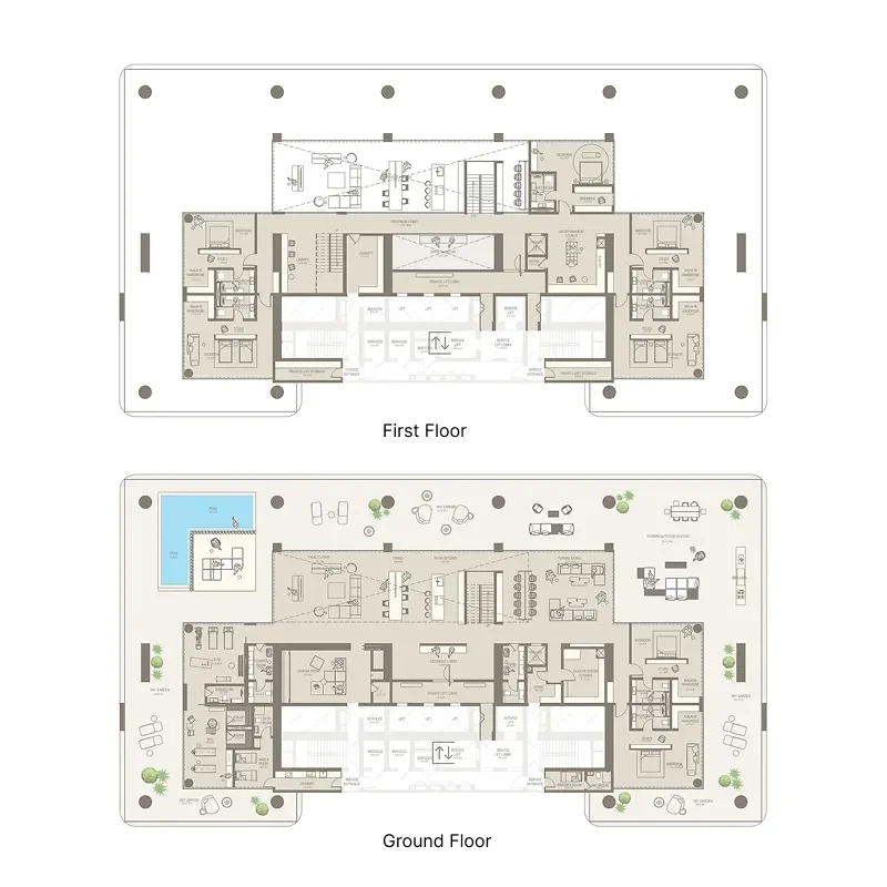 The Chedi Private Residences 8 bed floor plan, 23,769 sqft