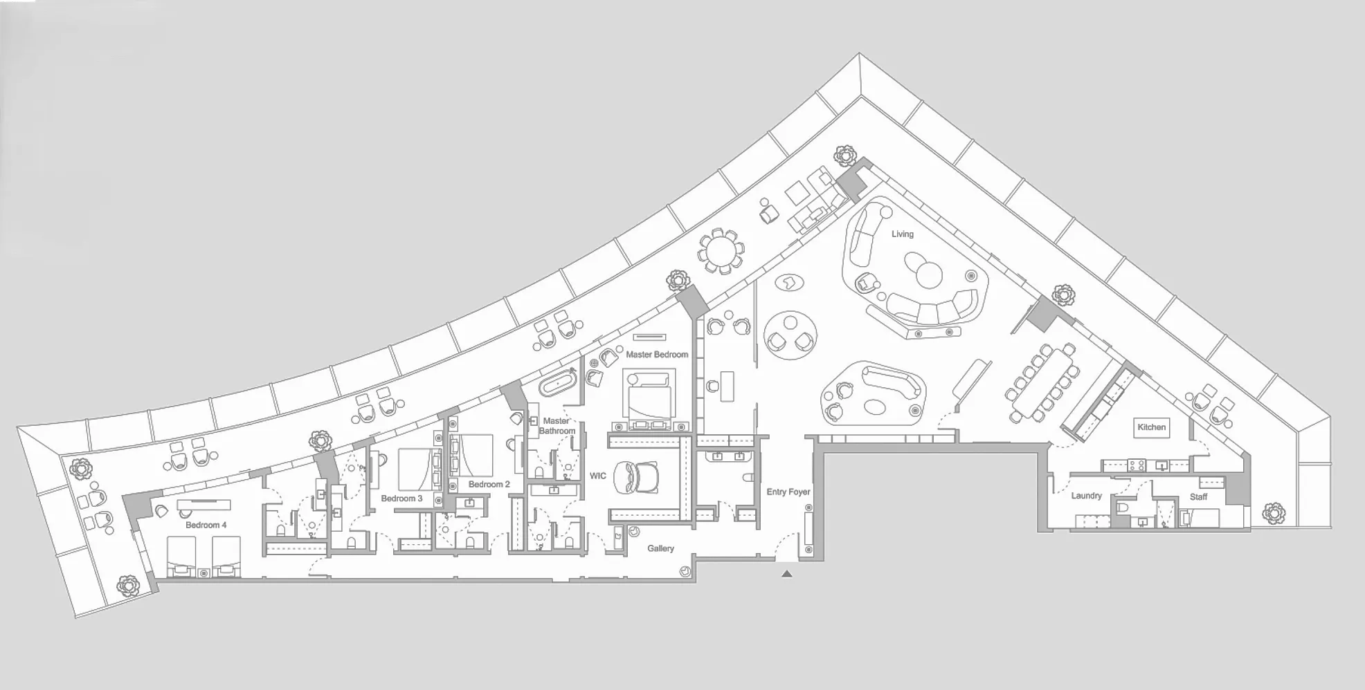 Four Seasons Private Residences DIFC 4 bed floor plan, 8,042 sqft