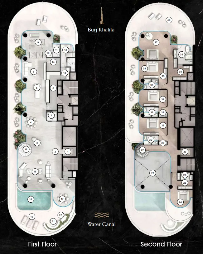 The Rings 6 bed floor plan, 12,550 – 12,744 sqft