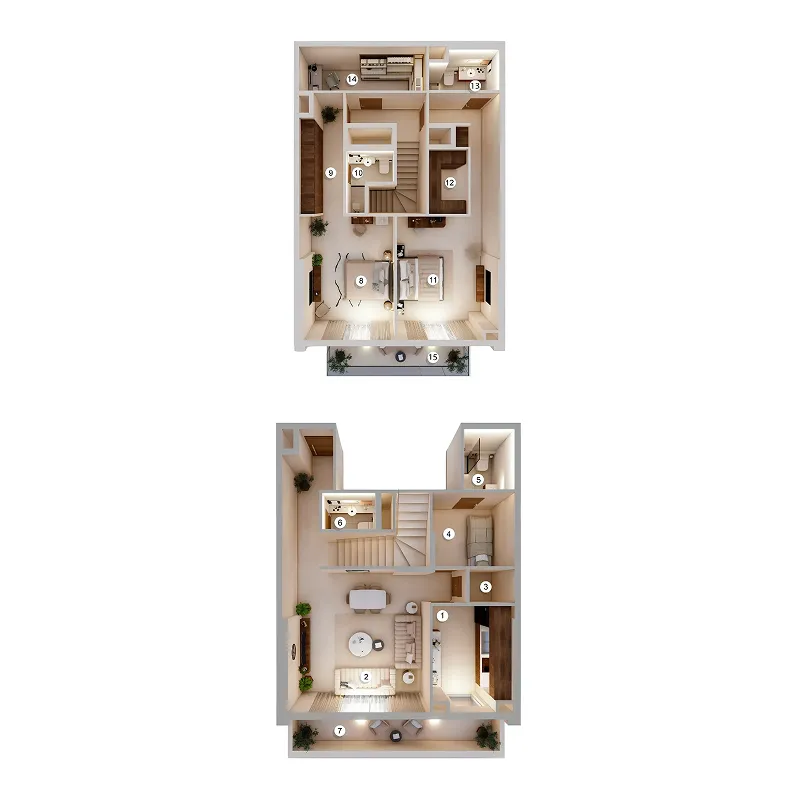 Q Gardens Loft 2 bed floor plan, 2,236 sqft