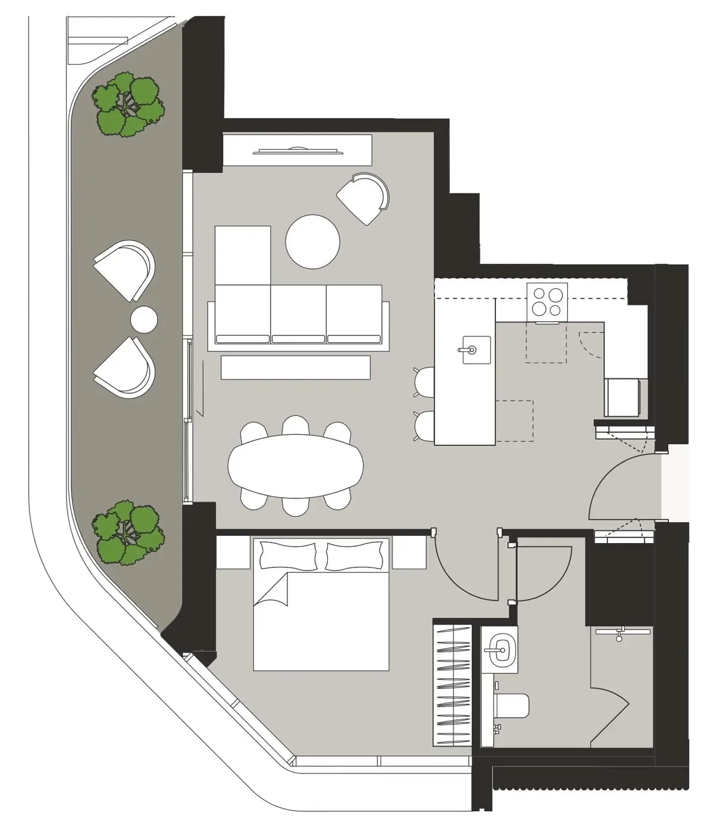 Artistry Two Residences 1 bed floor plan, 765 sqft