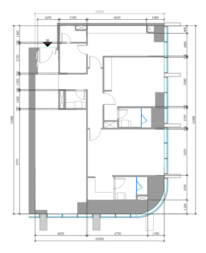 Tiger Sky Tower 2 bed floor plan, 1,564 sqft