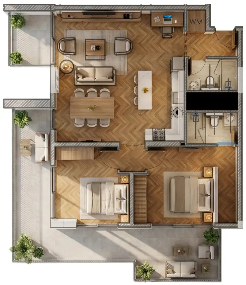 Armas By Zenith 2 bed floor plan, 1,310 – 2,336 sqft