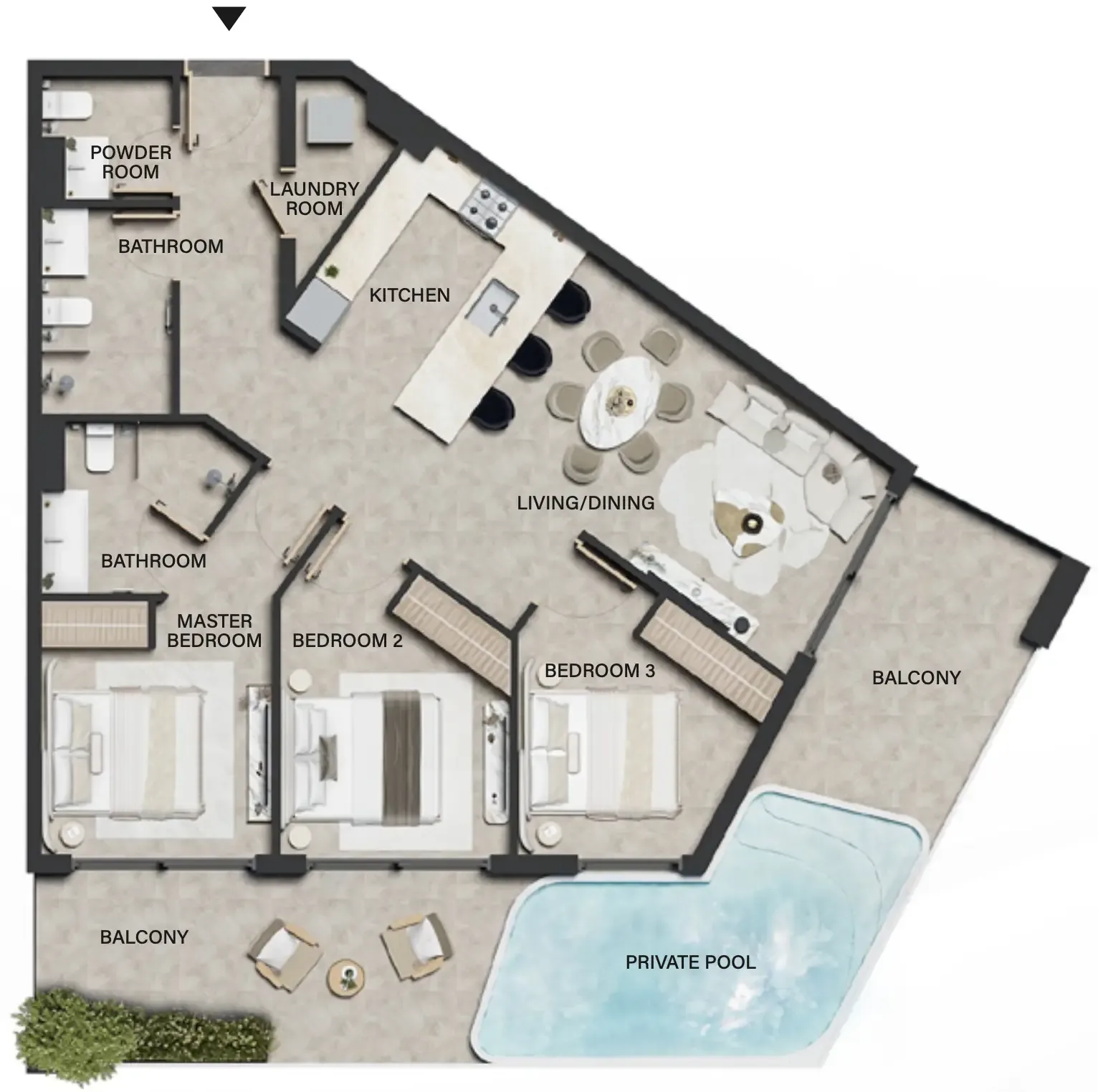 Weybridge Gardens 4 3 bed floor plan, 1,437 sqft