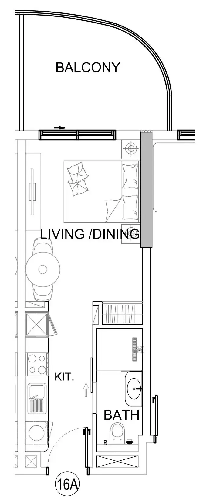 Damac Lagoons Views Phase 3 Studio floor plan, 412 sqft