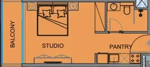 Guzel Towers Studio floor plan, 350 sqft