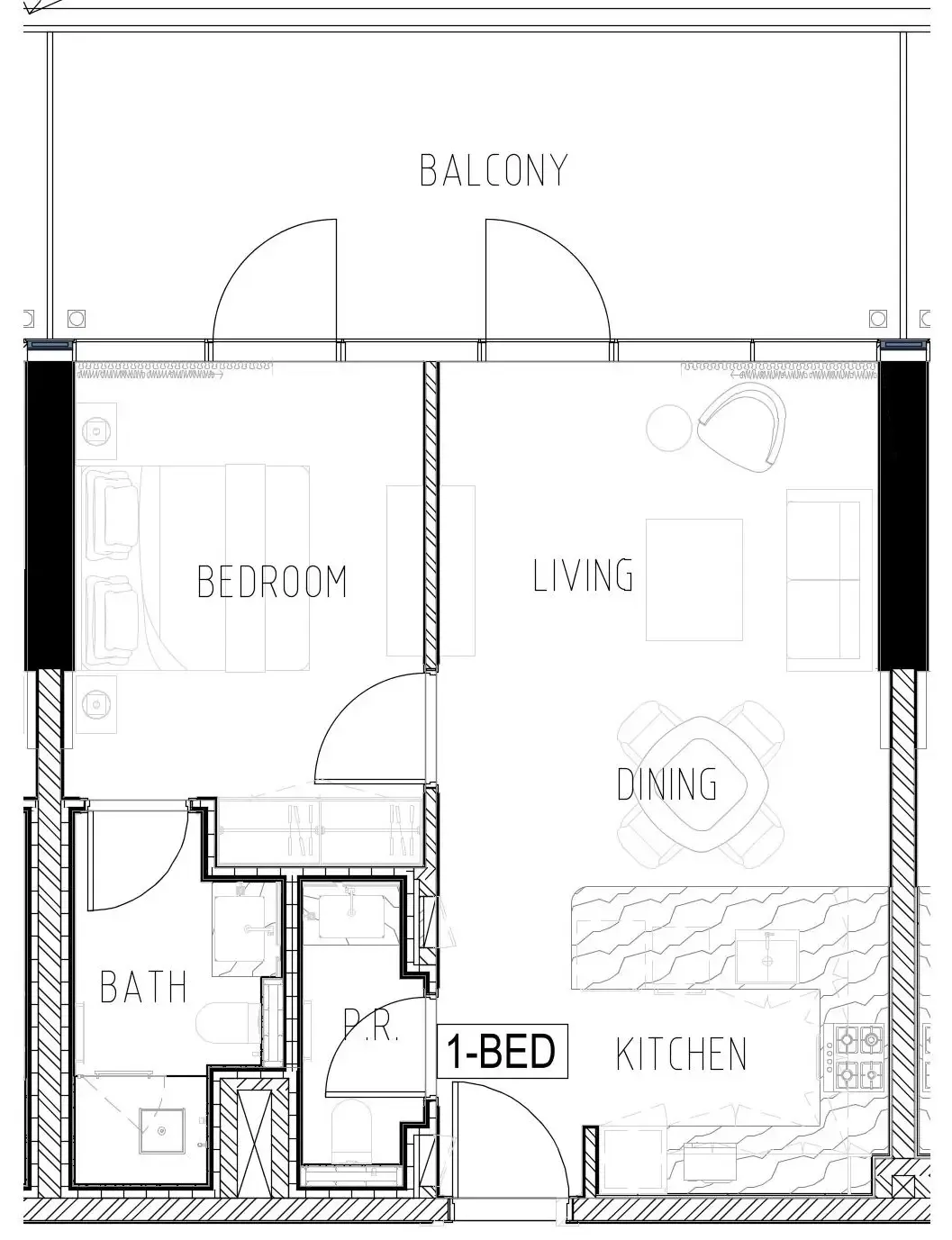 Damac Safa Gate 1 bed floor plan, 832 sqft