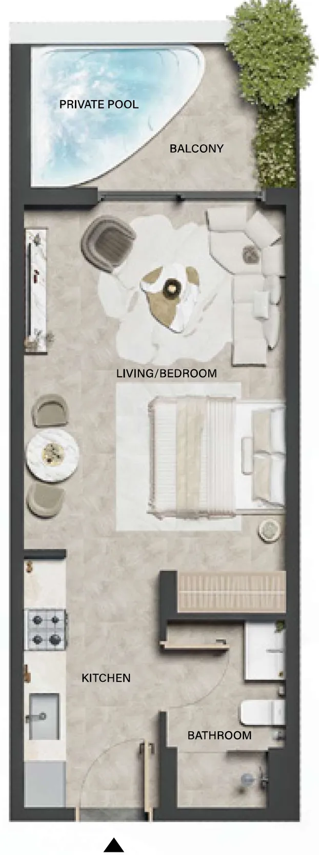 Weybridge Gardens 5 Studio floor plan, 477 sqft