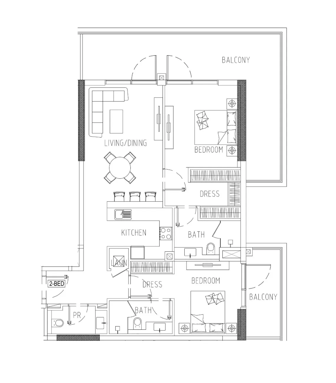 Damac Riverside Views 2 bed floor plan, 1,421 sqft