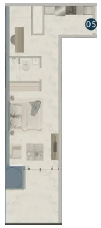 Franck Muller Vanguard Studio floor plan, 658 sqft