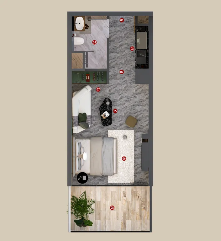 Elanora by Zoya Studio floor plan, 389 – 443 sqft