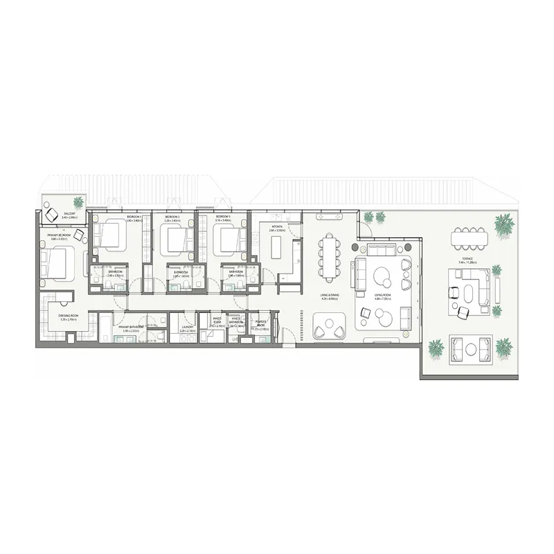 Palm Central Private Residences 4 bed floor plan