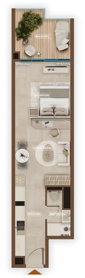 Sky Hills Astra Studio floor plan, 546 sqft