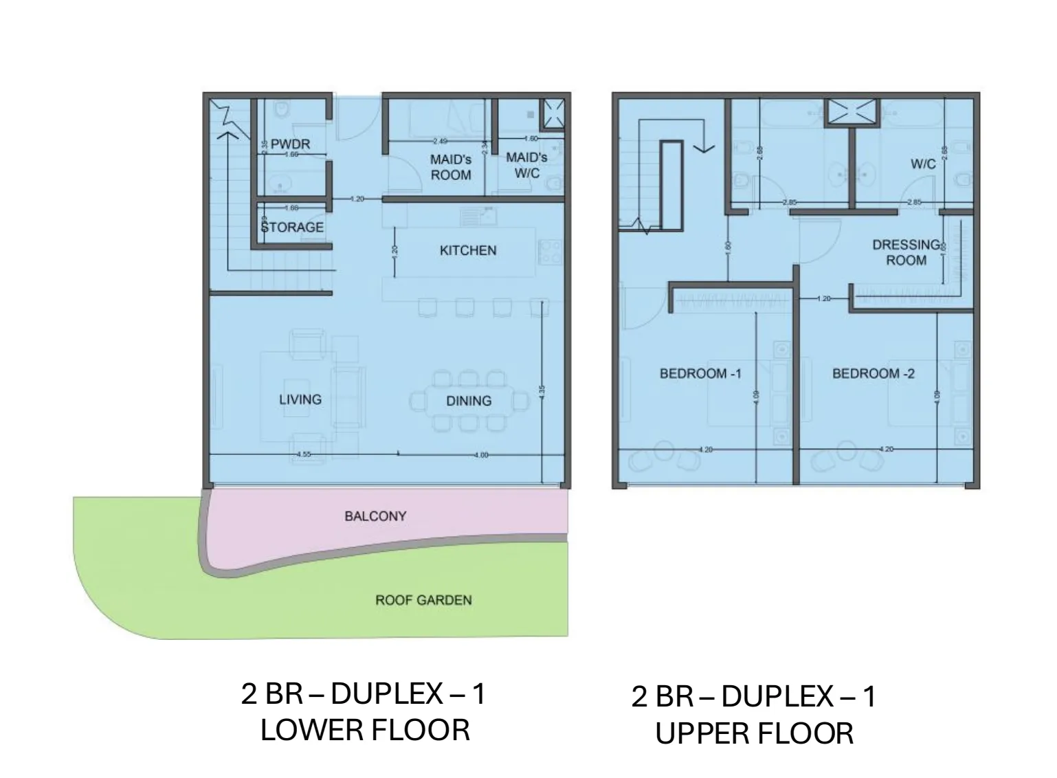 One Residence Al Reem Island 2 bed floor plan, 2,179 sqft