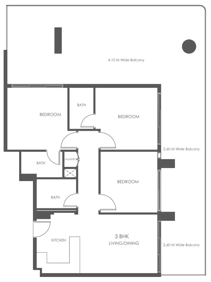 Al Haseen Residences 5 3 bed floor plan, 1,819 sqft