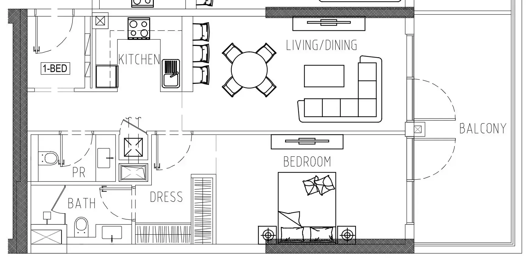 Damac Riverside Views 1 bed floor plan, 960 sqft