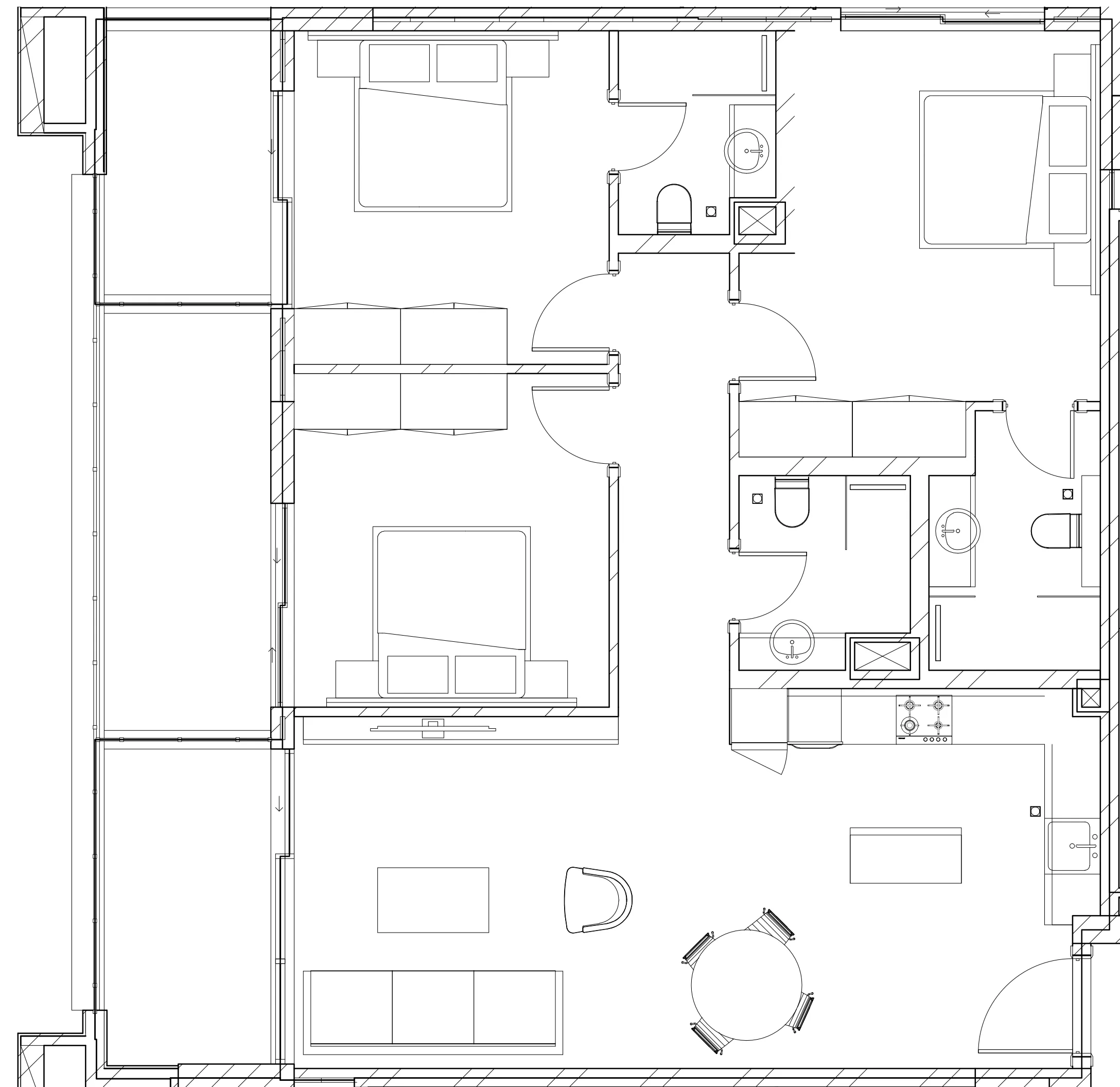 Berkeley Square 3 bed floor plan, 1,233 sqft