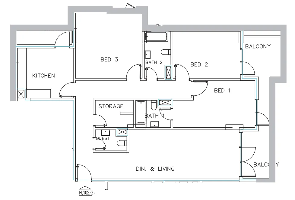 Janayen Avenue 3 bed floor plan, 1,774 sqft