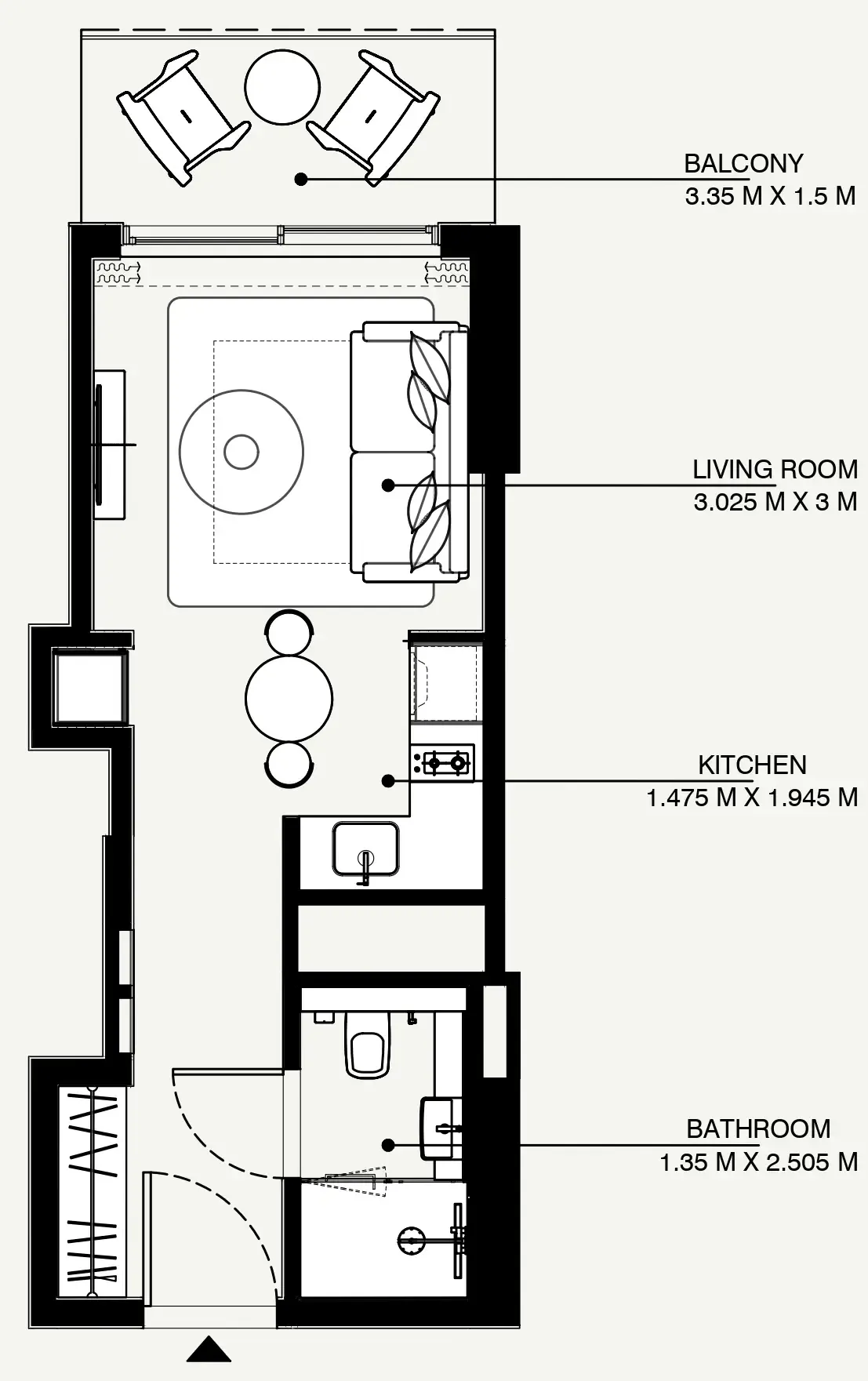 Azizi Venice Studio floor plan, 361 sqft