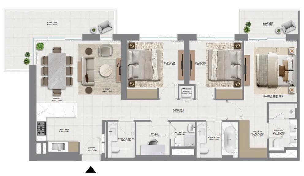 Golf Meadow 3 bed floor plan, 1,571 sqft