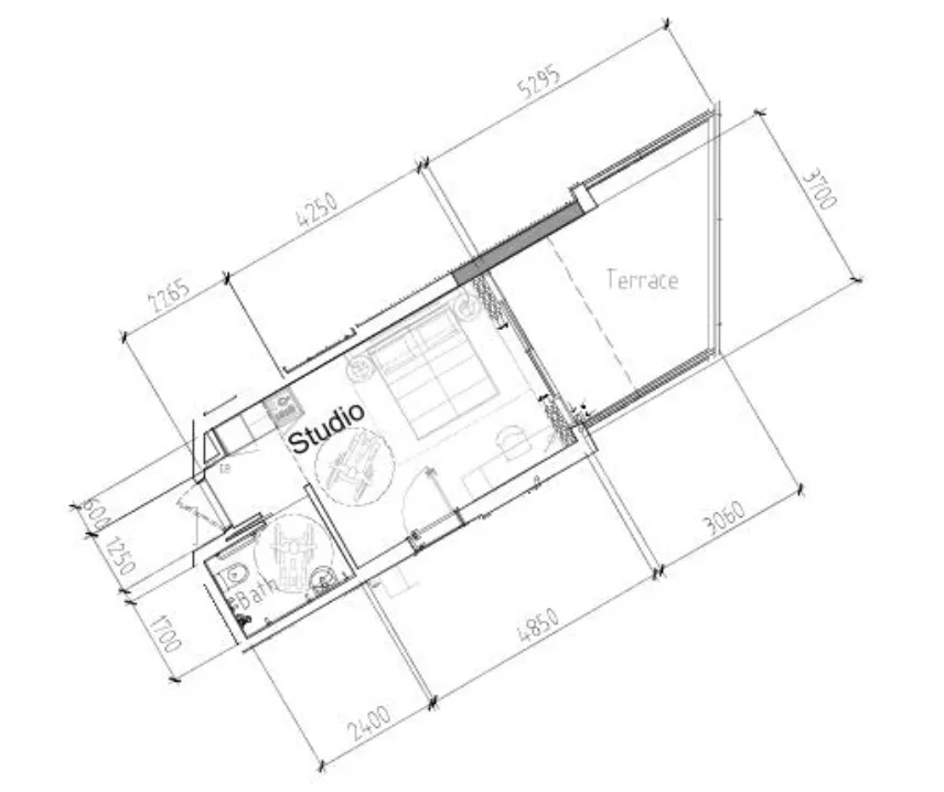 Damac Hills 2 - Hotel Edge by Rotana Studio floor plan, 473 sqft