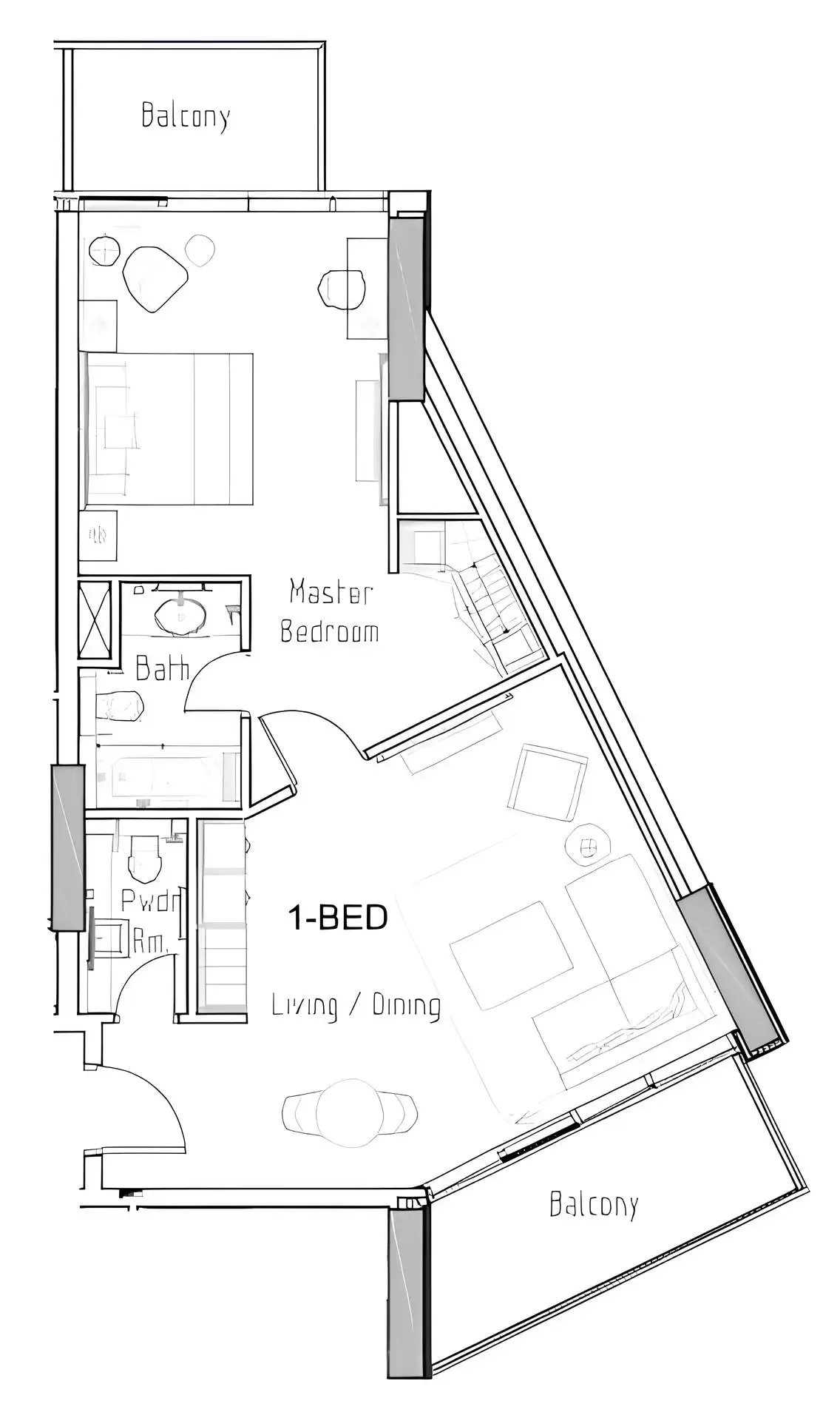Damac Hills - Artesia 1 bed floor plan, 901 sqft