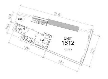 Damac Towers by Paramount Studio floor plan, 451 sqft