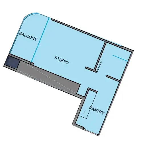 Ananda Residences Studio floor plan, 403 sqft