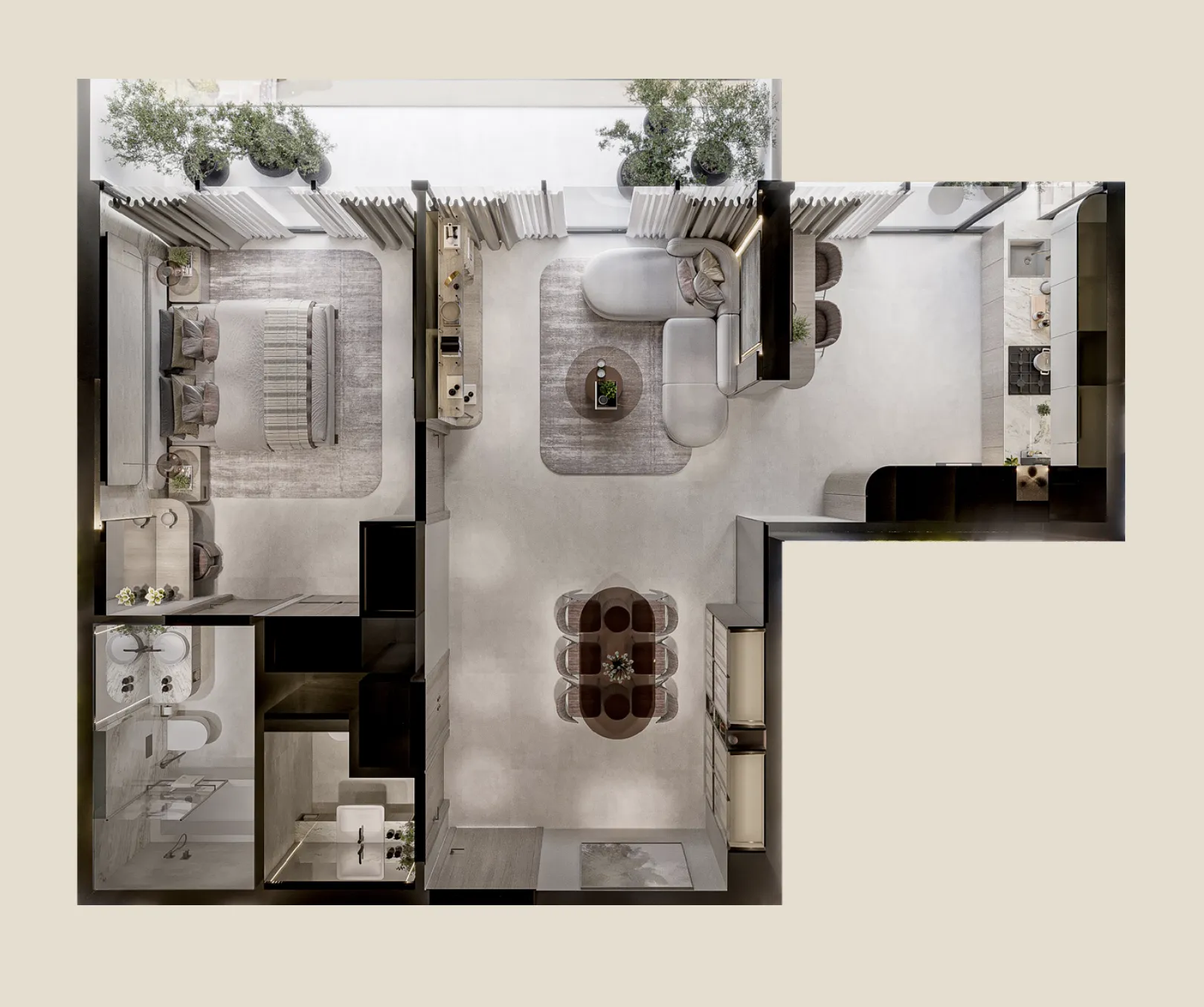 Cybele by Wadan 1 bed floor plan, 907 – 1,019 sqft